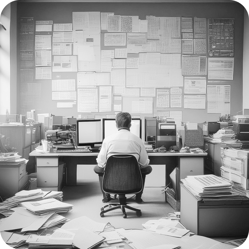 Изображение сотрудника плохой компании за работой